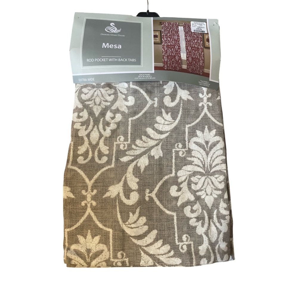 Mesa Rod Pocket Curtains - Grey and White